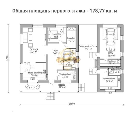 Планировка Дом из пеноблоков AN047-12