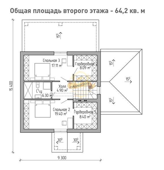 Планировка Дом из пеноблоков AN069-14