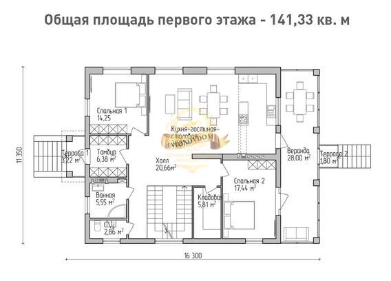 Планировка Дом из  AN070-14
