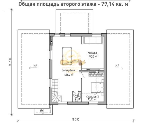 Планировка Дом из пеноблоков AN018-12