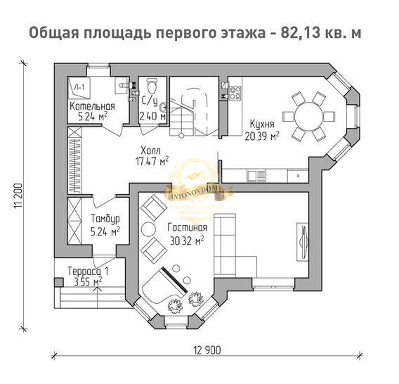 Планировка Дом из  AN055-15
