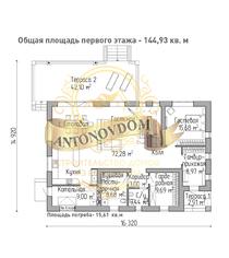 Планировка дома из газобетона с мансардой и балконом