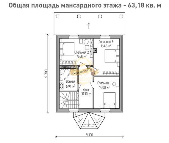 Планировка Дом из пеноблоков AN046-16