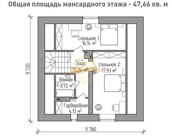 Планировка Дом из пеноблоков AN006-15