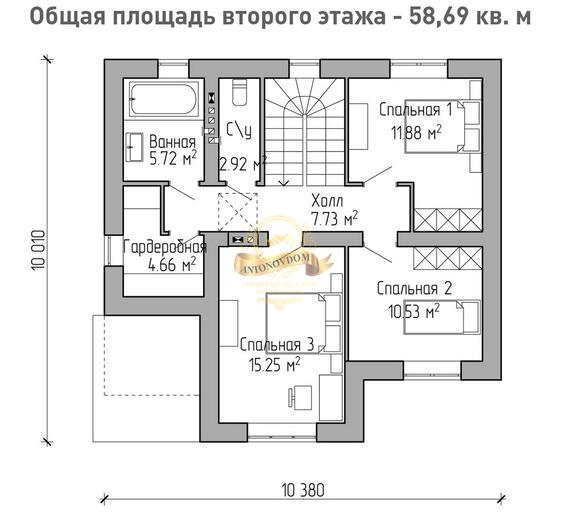 Планировка Дом из газосиликатных блоков AN072-14