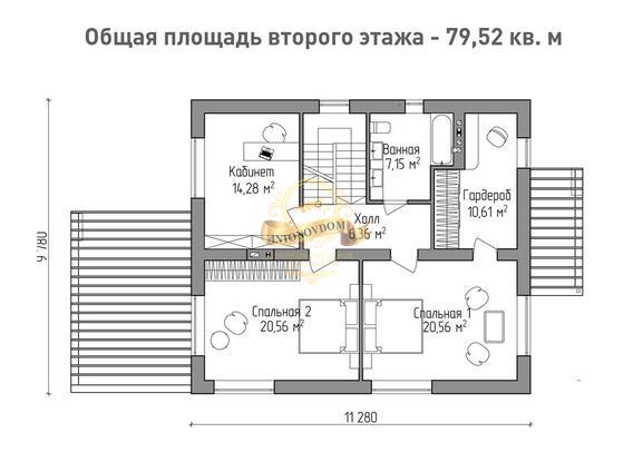 Планировка Дом из газосиликатных блоков AN060-17