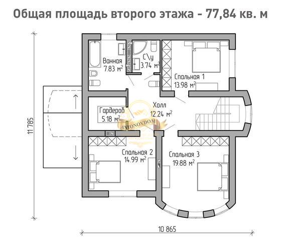 Планировка Дом из пеноблоков AN058-12