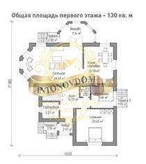 Планировка двухэтажного дома из газобетона с балконом.