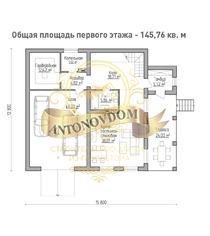 Планировка двухэтажного дома из газобетона с гаражом.