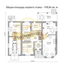 Планировка одноэтажного дома из газобетона с гаражом