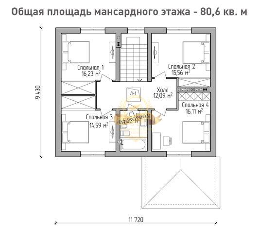 Планировка Дом из газосиликатных блоков AN073-14