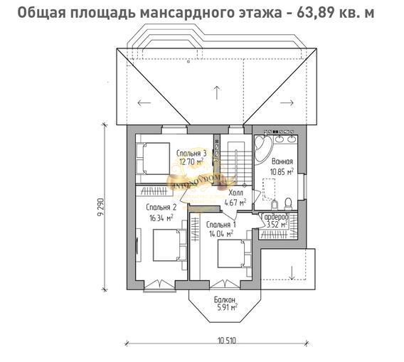 Планировка Дом из пеноблоков AN083-16