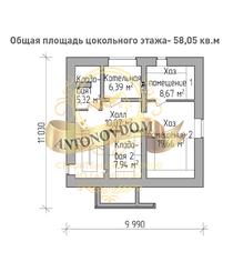 Планировка готового проекта двухэтажного дом из газобетона.