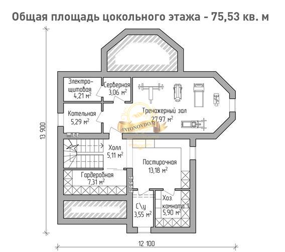 Планировка Дом из  AN038-13