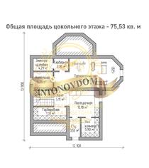 Планировка двухэтажного дома из газобетона с цокольным этажом