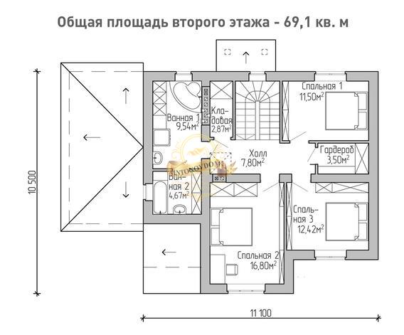 Планировка Дом из газосиликатных блоков AN018-14